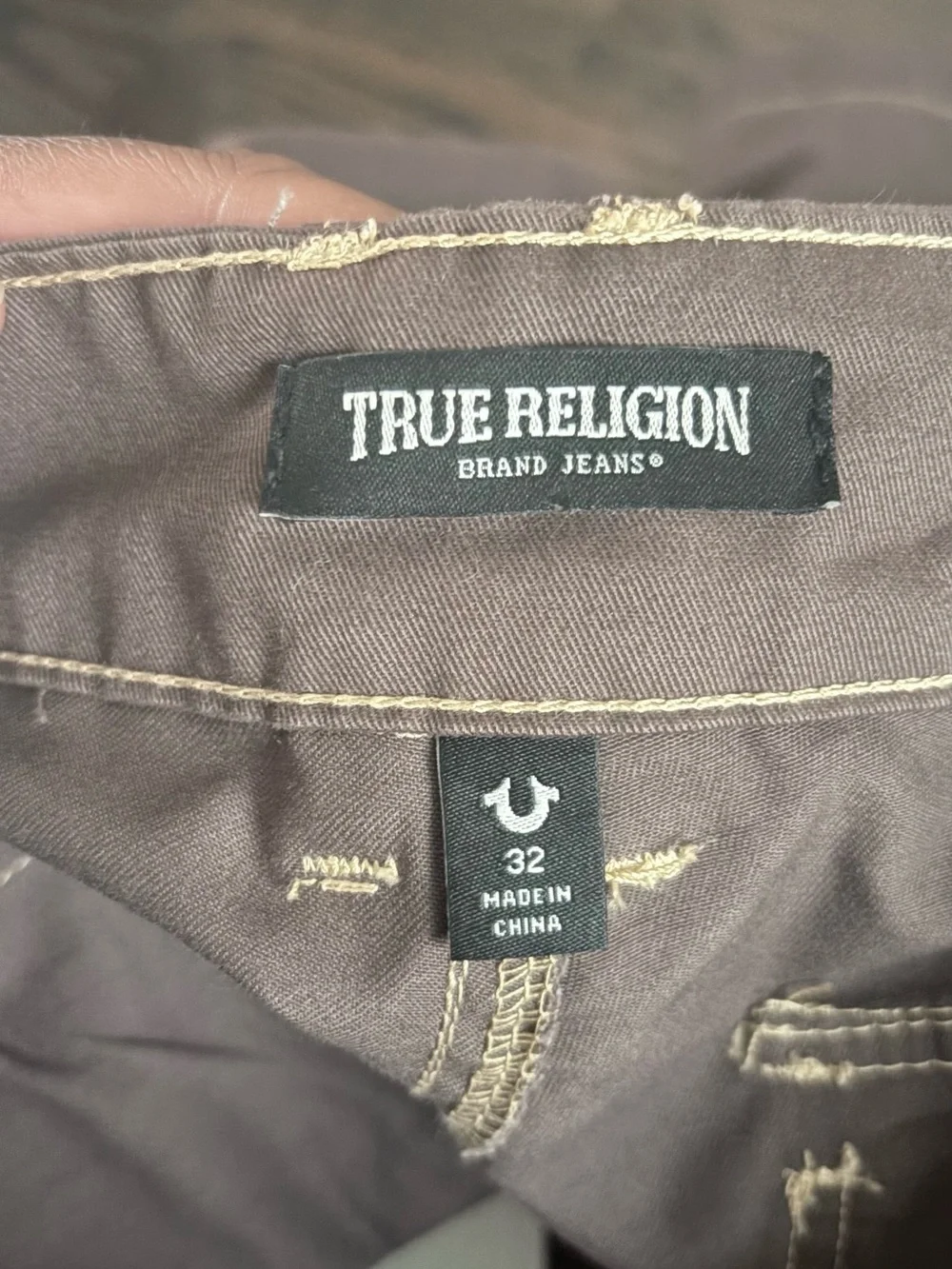 True Religion Men's Mauve-Brown Cargo Shorts